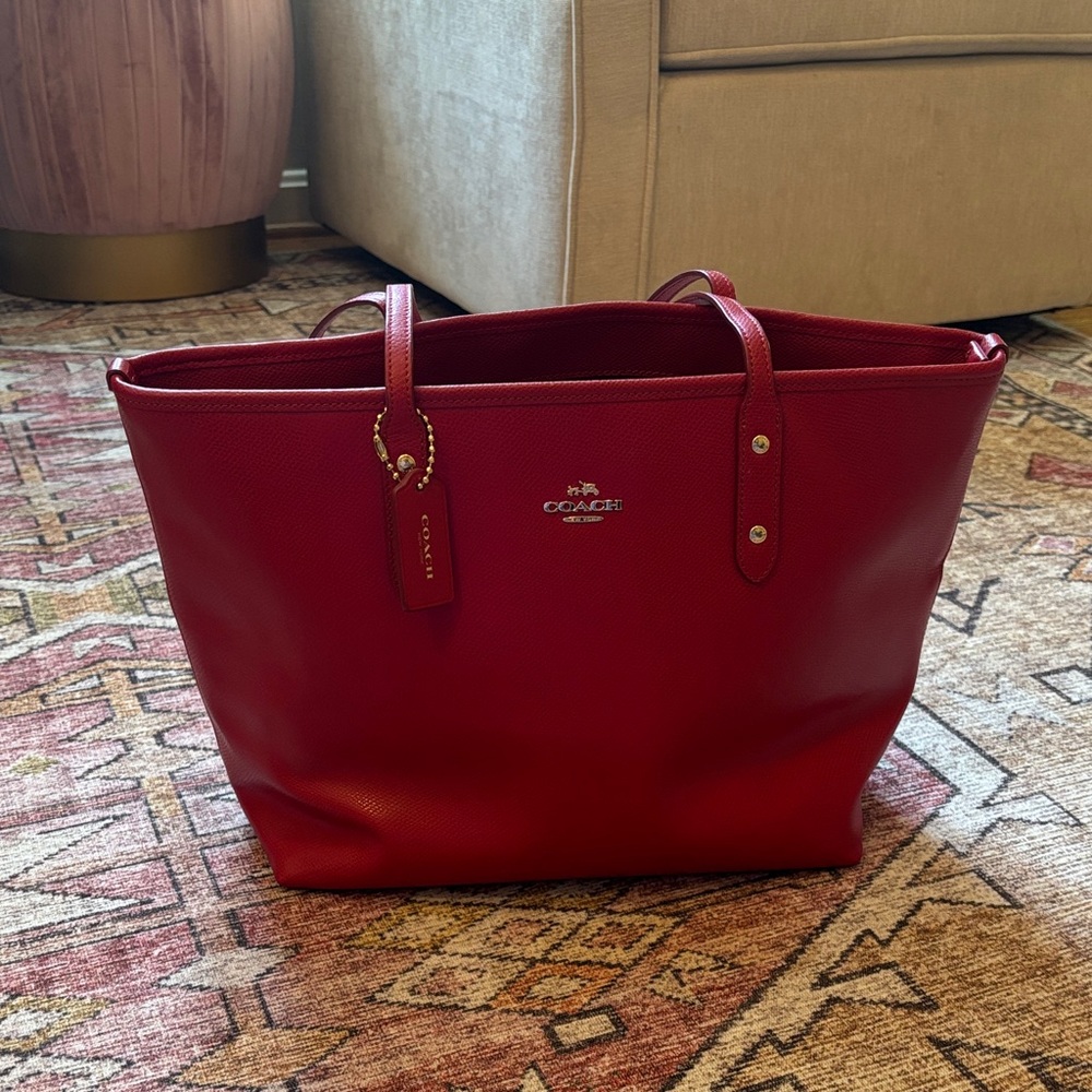 Coach Cherry Red Leather Tote